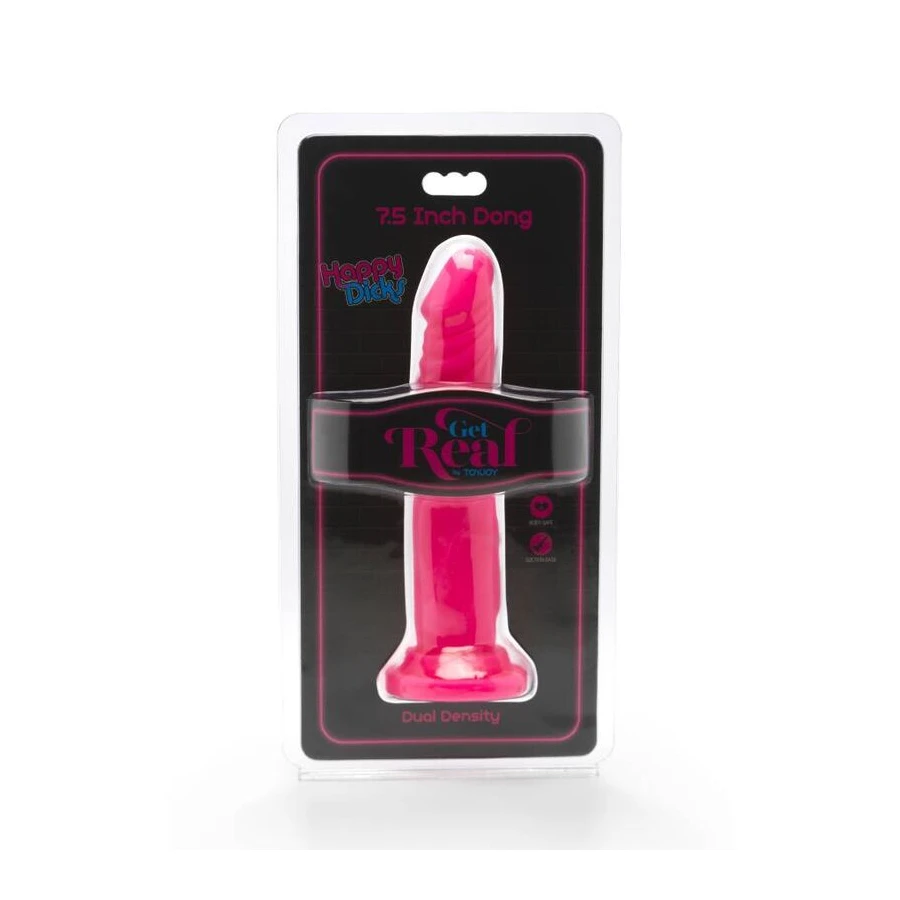 GET REAL - HAPPY DICKS DONG 19 CM ROSE